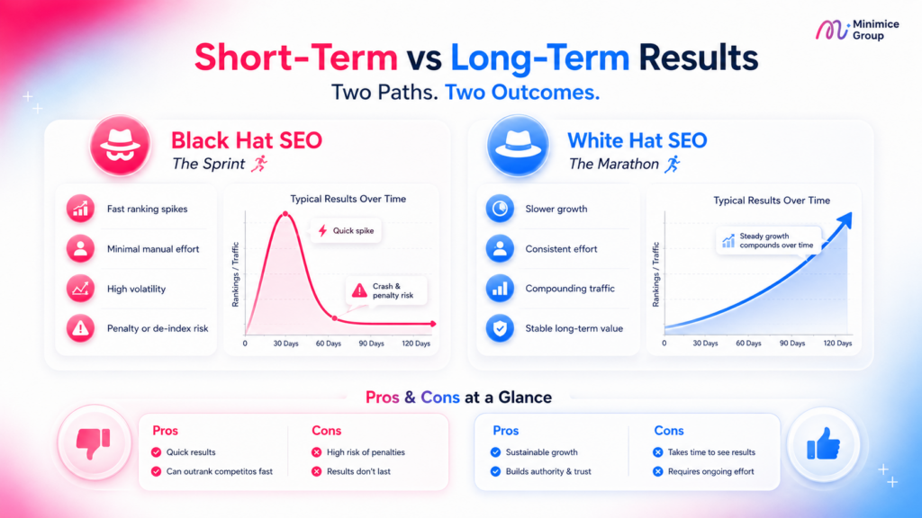 Black Hat vs White Hat | Short-Term vs. Long-Term Results